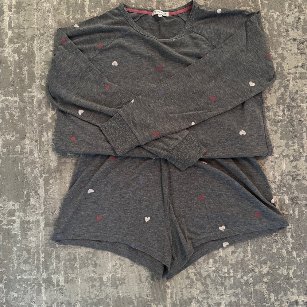 PJ Salvage Gray and White Pajamas Intimates Sleepwear